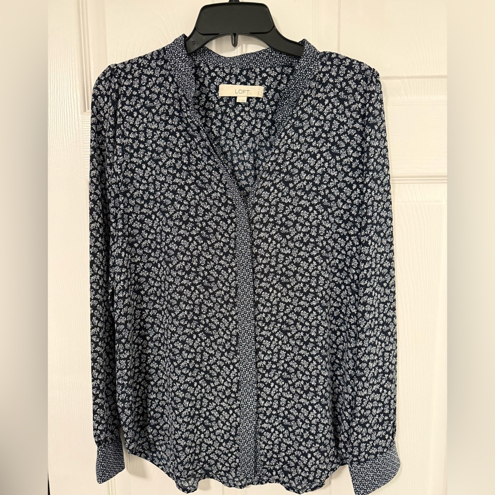 LOFT Floral Long Sleeve Top